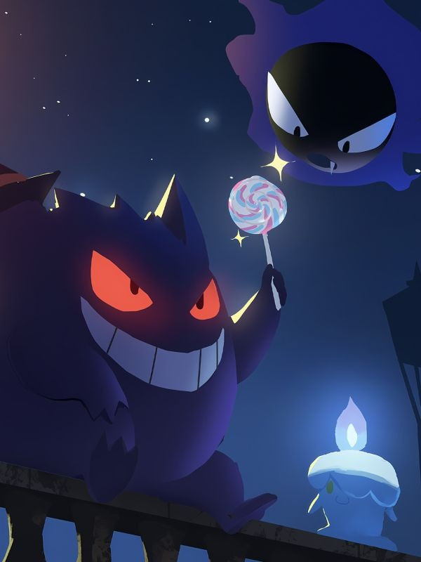 【海外代購】星空 《萬聖耿鬼》寶可夢鬼斯裝飾畫 
