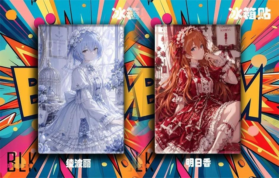 【海外代購】巴洛克 《洛麗塔明日香/綾波麗》新世紀福音戰士裝飾畫冰箱貼 