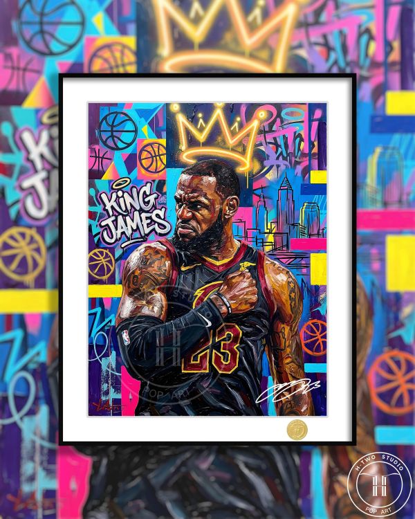 【海外代購】H2 《薩諾斯詹》NBA勒布朗詹姆斯克里夫蘭騎士熱火湖人裝飾畫 