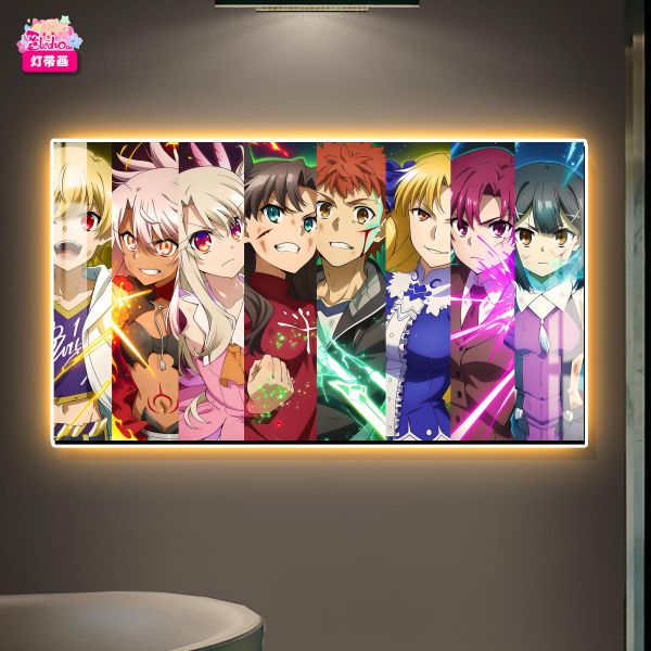 【海外代購】阿喵畫社 Fate主角團 主題裝飾氛圍感發光燈帶裝飾畫 發光滑鼠墊 床頭地墊 