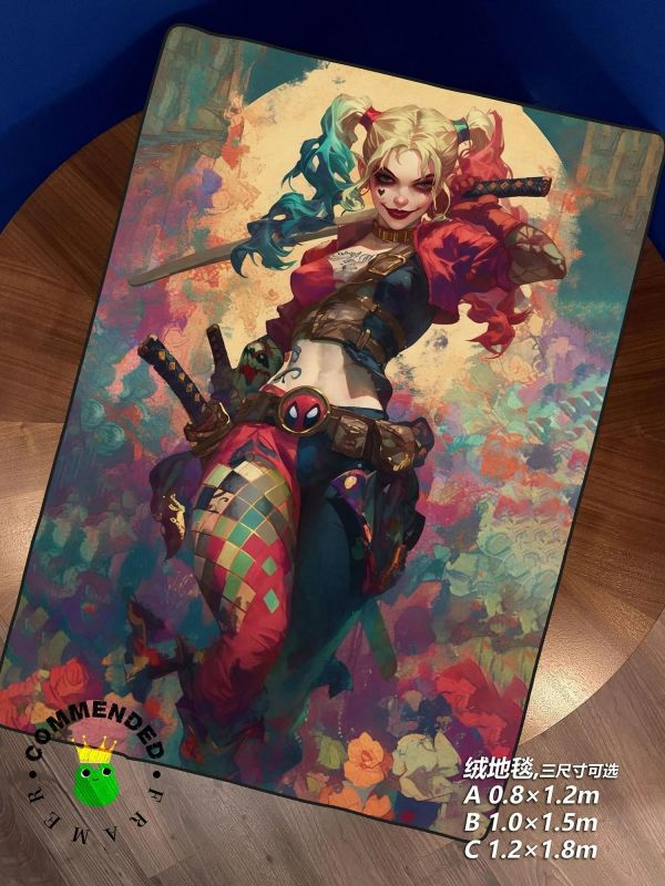 【海外代購】皇呱 《邪惡小丑女》DC漫畫哈莉·奎茵裝飾畫 午睡毯 地毯 