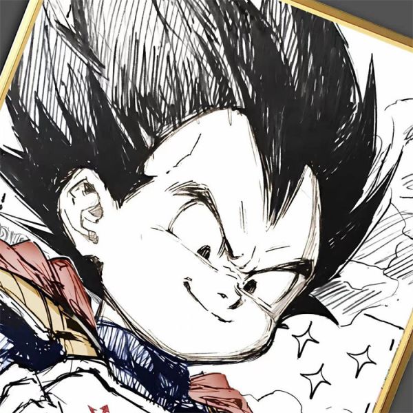 【海外代購】千鳥社 七龍珠貝吉塔鳥山明賽亞人手稿裝飾畫 