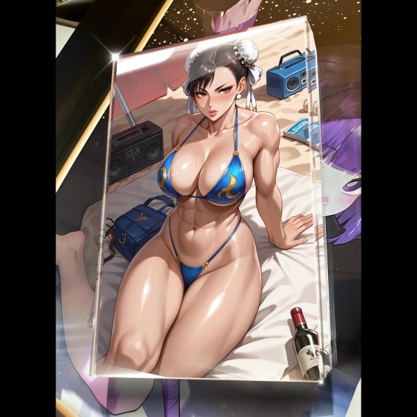 【海外代購】阿喵畫社 第七十四彈動漫卡磚沙灘風情春日 亞克力加厚紀念收藏磚卡磚 4公斤大護腕滑鼠墊 