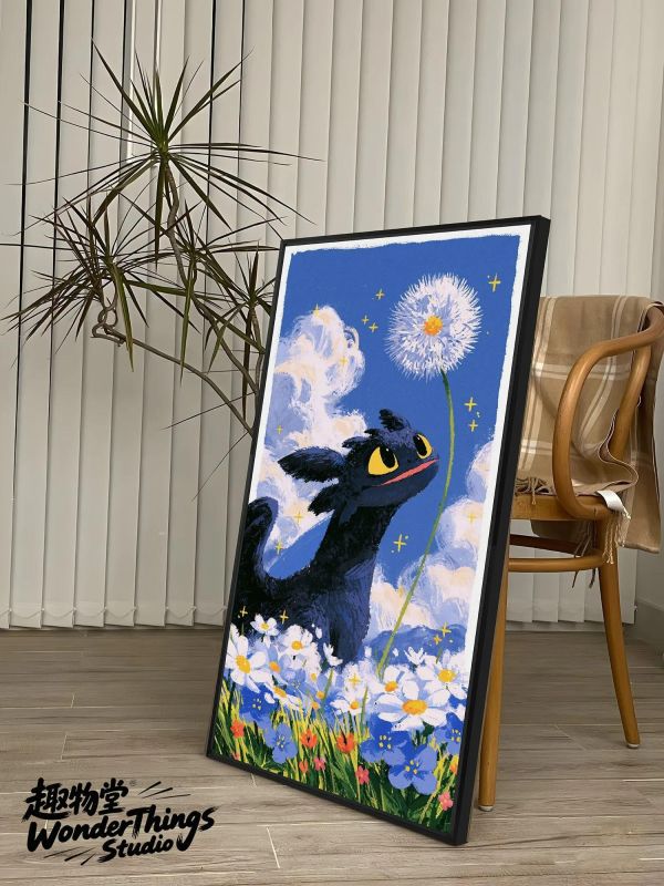 【海外代購】趣物堂《花野聽風無牙仔》肌理油畫裝飾畫 