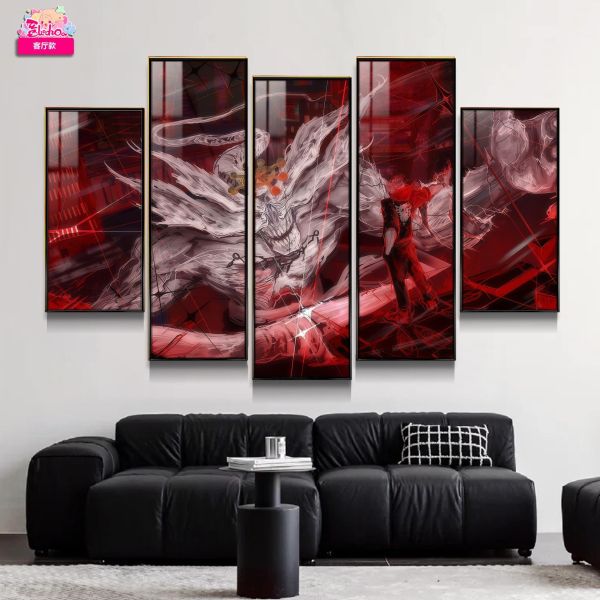 【海外代購】阿喵畫社 宿儺對戰魔虛羅 無限斬擊 咒術回戰新品異形套組裝飾畫 床頭地墊 發光滑鼠墊 