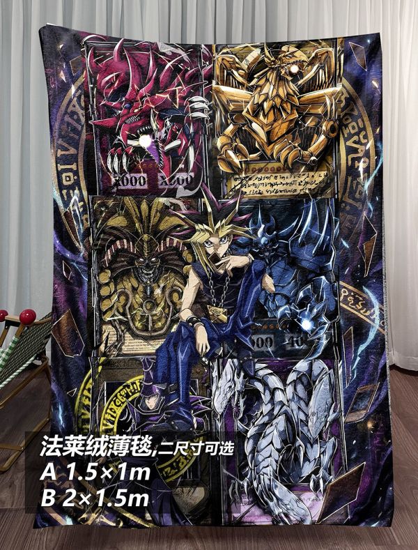 【海外代購】千鳥社 遊戲王 決鬥王座 遊戲王武藤遊戲阿圖姆青眼白龍黑魔導三幻神午睡毯地毯裝飾畫 