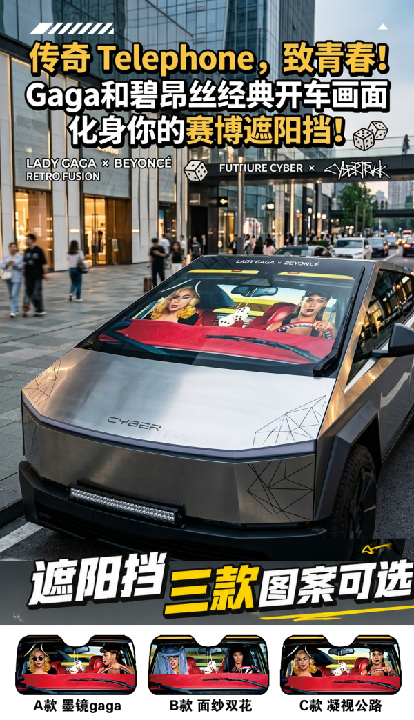 【海外代購】千鳥社 《汽車前擋遮陽-LadyGaga和碧昂絲》 