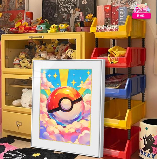 【海外代購】阿喵畫社 寶可夢 五彩精靈球 超清裝飾畫 
