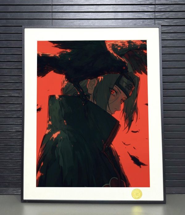 【海外代購】H2 《烏鴉鼬》火影忍者宇智波鼬曉組織寫輪眼動漫裝飾畫 