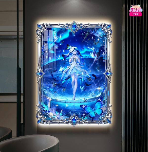 【海外代購】阿喵畫社 晚安蝴蝶 守岸人 超大常亮氛圍裝飾燈帶畫 