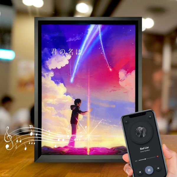 【海外代購】萌萌匠 你的名字 藍牙音箱 導光畫瀧三葉擺台裝飾 