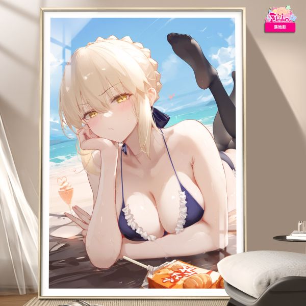 【海外代購】阿喵畫社《fate》沙灘 吾王saber 8k超大高清裝飾畫 