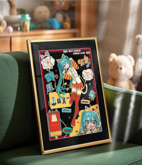 【海外代購】千鳥社 《初音×麥當勞》 初音未來麥當勞聯名Miku二次元週邊動漫掛畫臥室電競房裝飾畫 午睡毯 地毯 