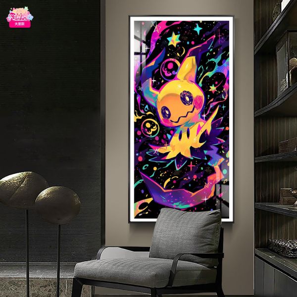 【海外代購】阿喵畫社 寶可夢 幻彩 謎擬丘 大豎新品8k主題高清裝飾畫 發光滑鼠墊 牆面掛毯 床頭地墊 客廳地墊 冰箱貼 