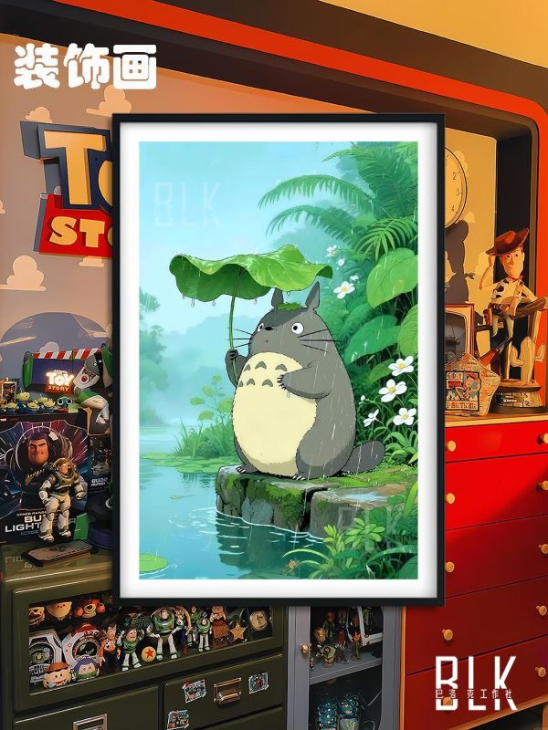 【海外代購】巴洛克 《池塘龍貓》草壁皋月鄰居托托羅宮崎駿隔壁的特特羅Totoro動漫裝飾畫冰箱貼 