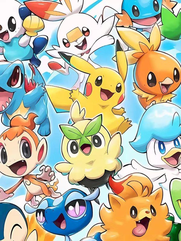 【海外代購】星空《十代禦三家》寶可夢30週年風波小智葉眉鳥博姆耿妙澪兒Pikachu二次元裝飾畫 