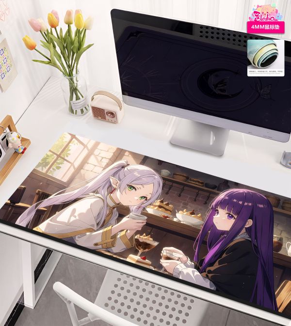 【海外代購】阿喵畫社 芙莉蓮與菲輪 展館級8k超清精裱畫 滑鼠墊 床頭地墊 