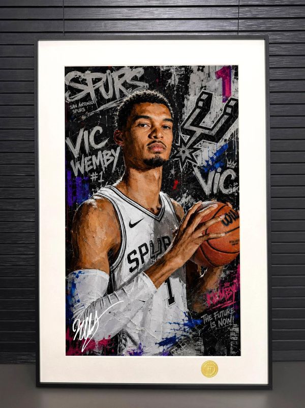 【海外代購】H2 《文班亞馬》NBA聖安東尼奧馬刺維克托裝飾畫 