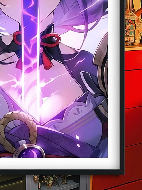 【海外代購】巴洛克《拔劍雷電》雷電將軍原神裝飾畫冰箱貼 