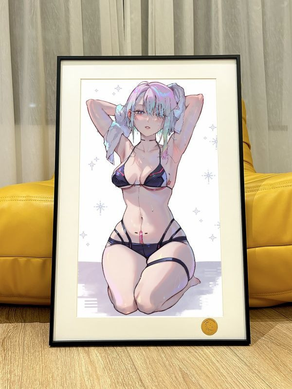 【海外代購】星空《跪姿露西》Lucy賽博朋克邊緣行者裝飾畫 