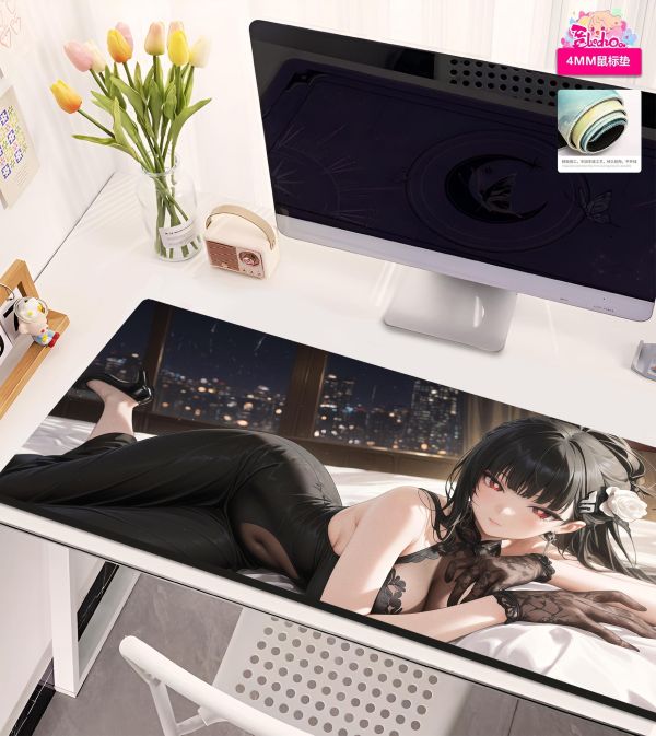 【海外代購】阿喵畫社 墨紗韻 禮服調月莉音 8k主題高清裝飾畫 滑鼠墊 午睡毛毯 床頭地墊 冰箱貼 