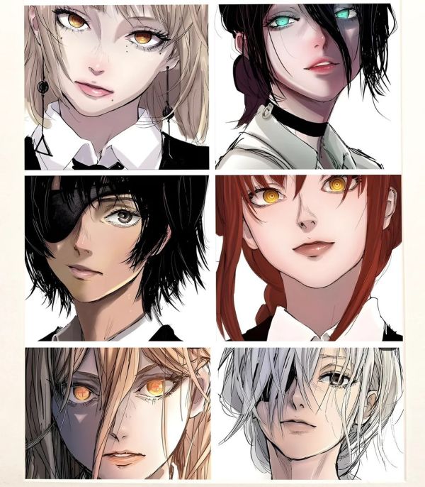 【海外代購】H2 《電鋸人女團》瑪奇瑪蕾塞帕瓦戰爭惡魔裝飾畫 