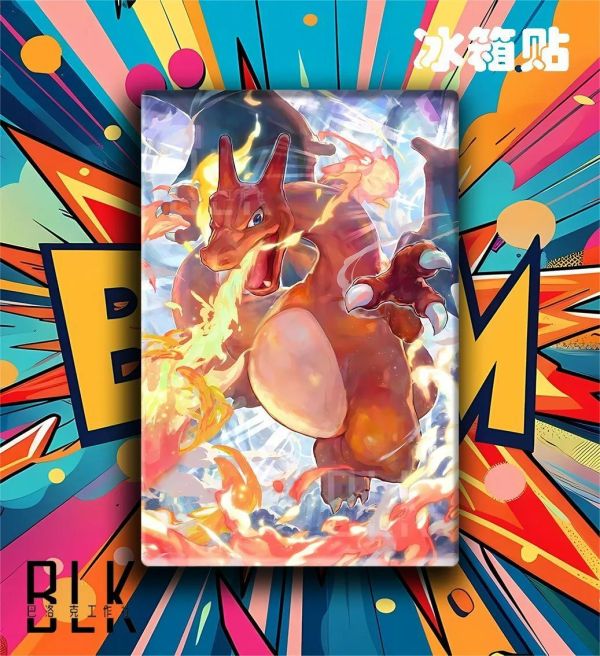 【海外代購】巴洛克 《噴火龍》寶可夢裝飾畫冰箱貼 
