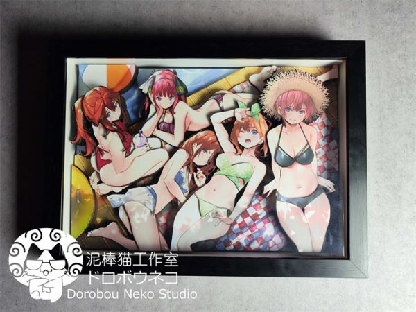 【海外代購】【58*42CM】泥棒貓 五等分的新娘 可月兌立體畫 