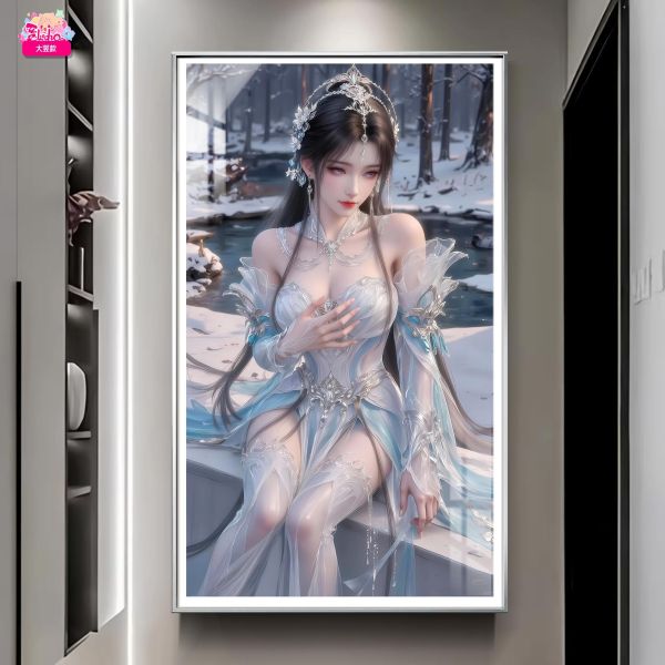 【海外代購】阿喵畫社 國色天香 清漪-大豎款 新品8K主題超清裝飾畫 地墊 冰箱貼 