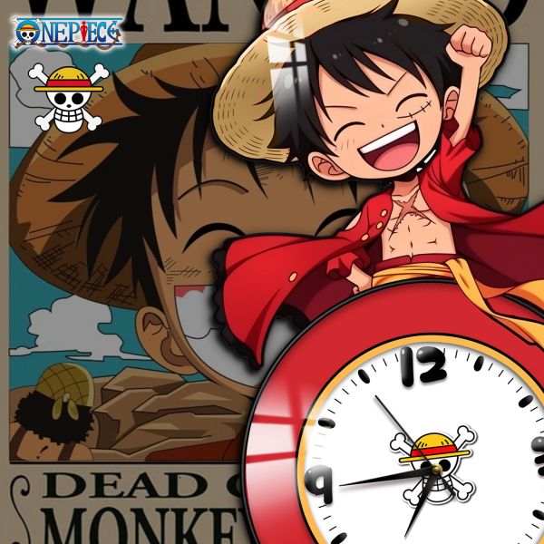 【海外代購】阿喵畫社 草帽魯夫鐘錶 