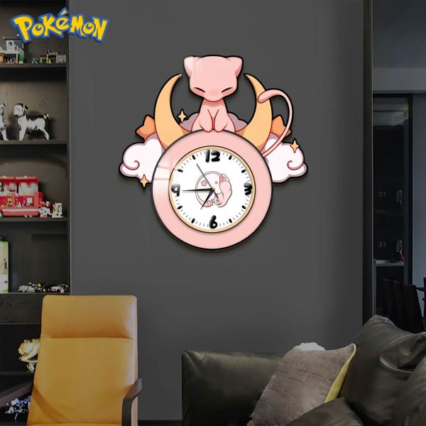 【海外代購】阿喵畫社 夢幻 寶可夢時鐘裝飾畫 