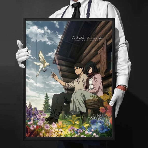 【海外代購】千鳥社 《終幕 花與鴿》進擊的巨人完結三笠艾倫劇場版裝飾畫 午睡毯 地毯 