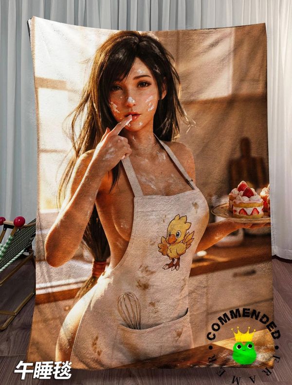 【海外代購】皇呱 《性感廚娘》最終幻想VII蒂法·洛克哈特裝飾畫 午睡毯 地毯 