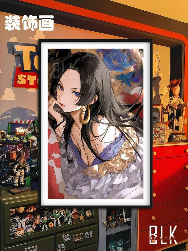 【海外代購】巴洛克《白裙女帝》海賊王波雅漢庫克裝飾畫冰箱貼 