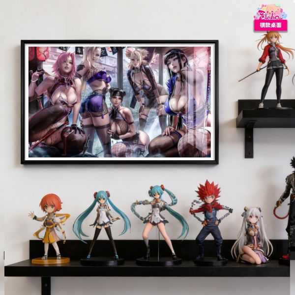 【海外代購】阿喵畫社 火影忍者女神群像經典版 火影忍者新品12k超清裝飾畫 床頭地墊  冰箱貼款 