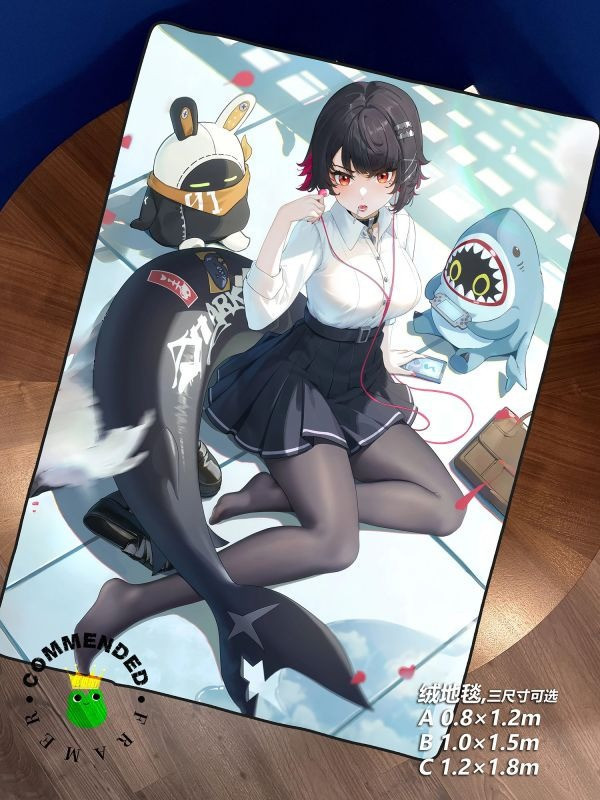 【海外代購】皇呱 《JK艾蓮·喬》絕區零鯊魚女僕JK裝飾畫 午睡毯 地毯 