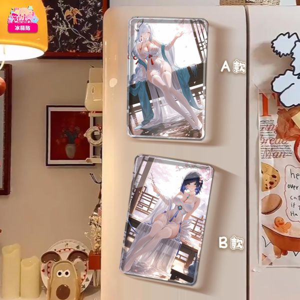 【海外代購】阿喵畫社 原神 櫻落古韻 申鶴夜蘭 雙聯新品8k主題高清裝飾畫 冰箱貼 