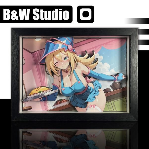 【海外代購】黑白畫映 B&W 遊戲王 黑魔導女孩 立體裝飾畫 