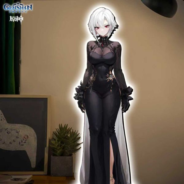 【海外代購】阿喵畫社 1比1復刻原神 晚會 僕人發光燈帶裝飾畫 