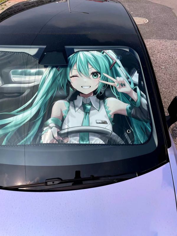 【海外代購】千鳥社 汽車前擋遮陽 初音未來miku公主殿下 可愛二次元 汽車遮陽防曬 