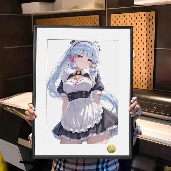 【海外代購】皇呱 《冰藍小女僕》 原神裡綾華冰藍小女僕同人周邊裝飾畫 午睡毯  地毯 
