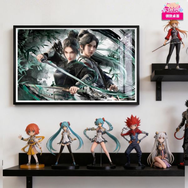 【海外代購】阿喵畫社 墨染 陳平安與寧瑤橫款 新品8k全景高清裝飾畫 發光滑鼠墊 地墊 冰箱貼 