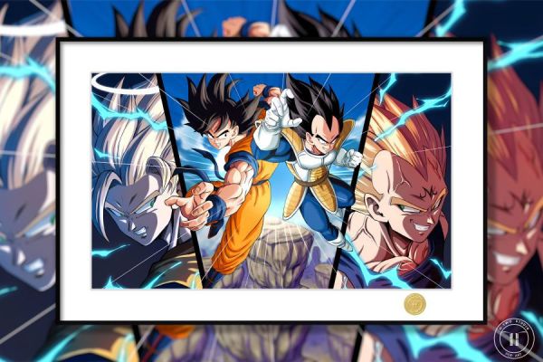 【海外代購】H2 龍珠《悟空貝吉塔》超級賽亞人裝飾畫 