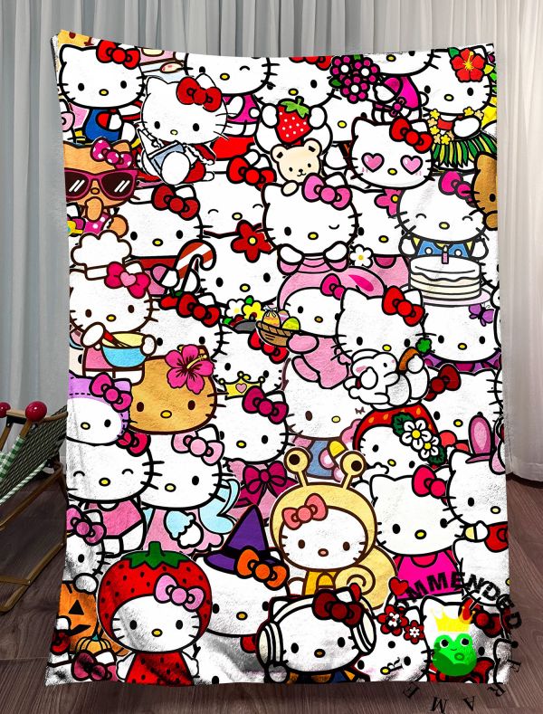 【海外代購】皇呱 《哈嘍kitty全家福》哈嘍kitty凱蒂貓全家福週邊裝飾畫 午睡毯 地毯 