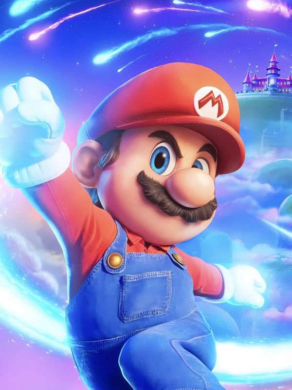 【海外代購】星空 《銀河瑪利歐》超級瑪莉超級馬力歐兄弟Super Mario碧姬動漫裝飾畫 