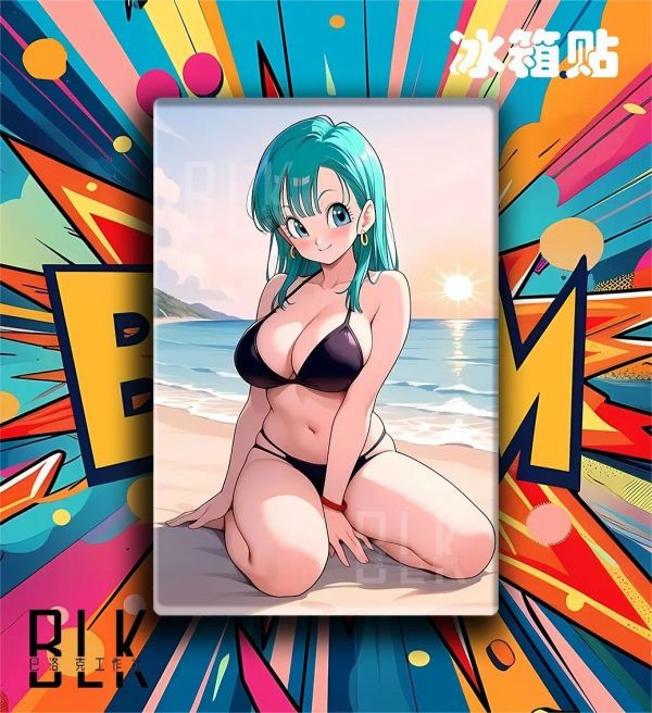 【海外代購】巴洛克《沙灘布瑪》布爾瑪卡卡羅特七龍珠裝飾畫冰箱貼 