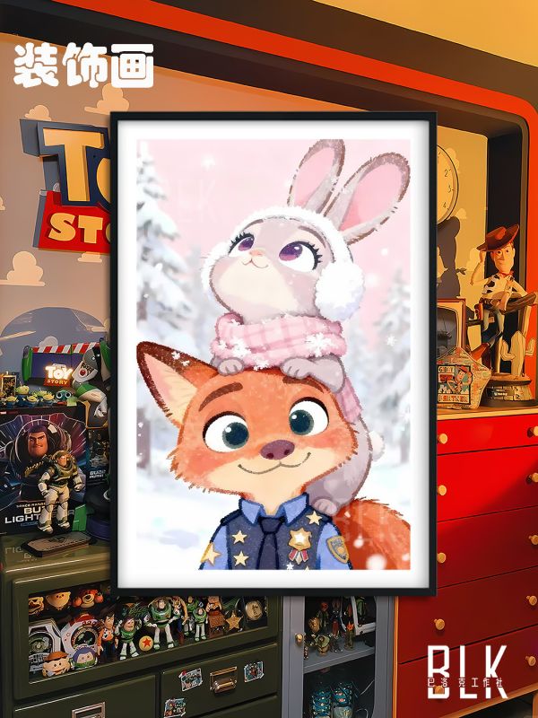 【海外代購】巴洛克 《雪地動物城》尼克狐兔子警官瘋狂動物城Zootopia2閃電動漫裝飾畫冰箱貼 