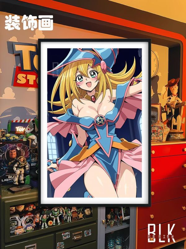 【海外代購】巴洛克 《可愛魔導女孩》遊戲王阿圖姆三幻神黑魔導青眼白龍裝飾畫冰箱貼 