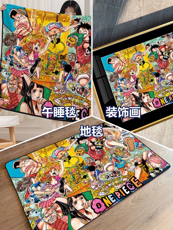 【海外代購】千鳥社 《海賊王 封面畫》海賊王路飛草帽團娜美尾田榮一郎封面午睡毯地毯裝飾畫 