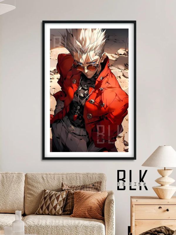 【海外代購】巴洛克 《人間颱風》槍神Trigun太空遊俠裝飾畫冰箱貼 